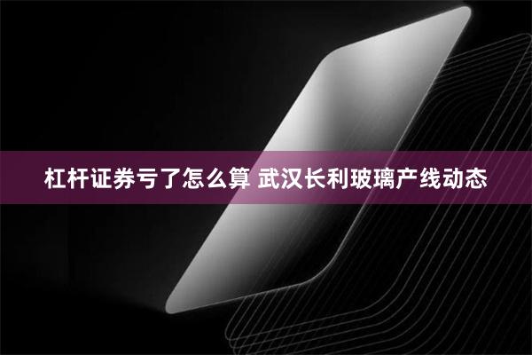 杠杆证券亏了怎么算 武汉长利玻璃产线动态