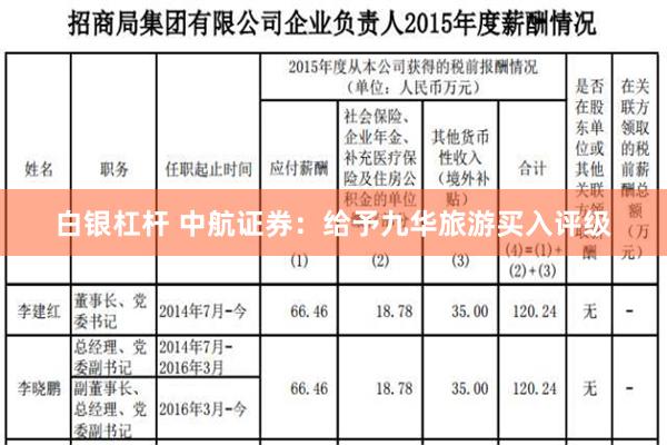 白银杠杆 中航证券：给予九华旅游买入评级