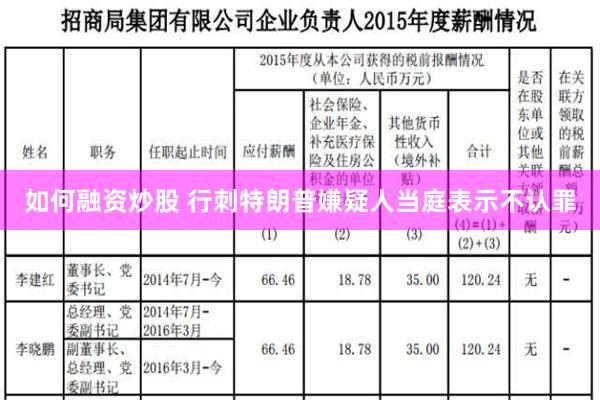 如何融资炒股 行刺特朗普嫌疑人当庭表示不认罪