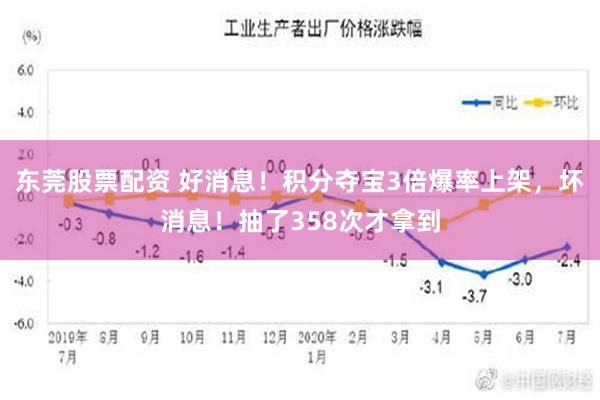 东莞股票配资 好消息！积分夺宝3倍爆率上架，坏消息！抽了358次才拿到